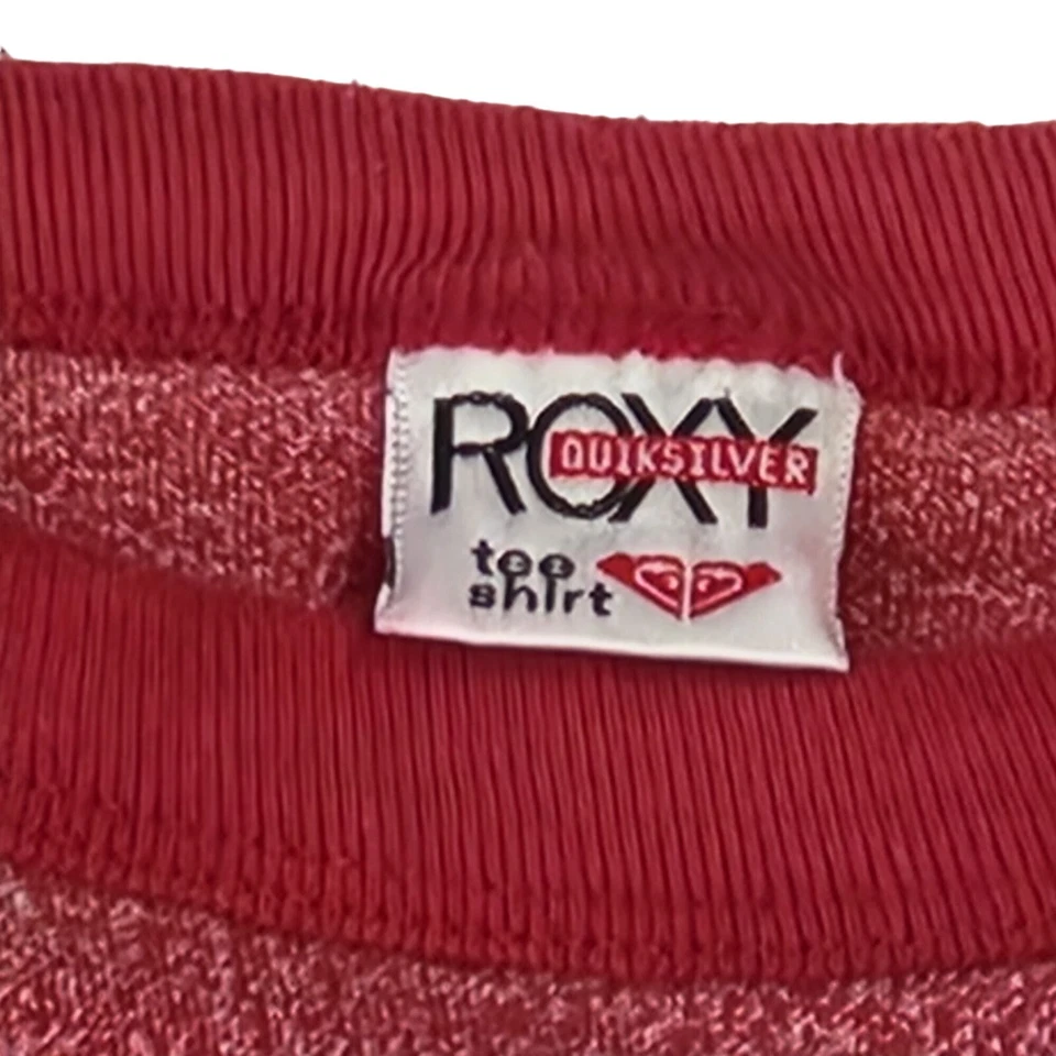Camiseta Roxy Quiksilver Roja Con Estampado de Copo de Nieve Talla Grande Hecha en EE. UU. Retro Foto 3 de 4