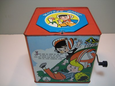 Vtg Mother Goose Jack-in-the Box - Pop Goes the Weasel Music- A Carnival Product | eBay