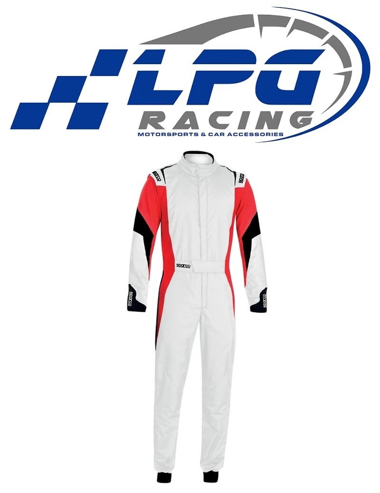 SPARCO TUTA COMPETITION BIANCA/ROSSA/NERA 001144 FIA 8856-2018 SFI 3.2A/5 - Immagine 2 di 3