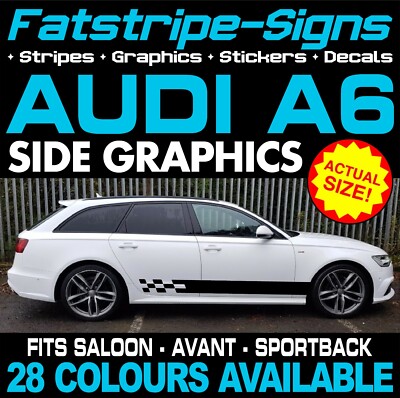 passend für AUDI A6 GRAFIK STREIFEN AUFKLEBER DECALS LIMOUSINE AVANT S6 RS6 S-LINE