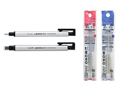 Mono Zero Eraser Holder Set Includes Round Tip Eraser Holder,Sqaure Tip Erase...