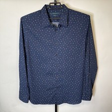 Perry Ellis Stretch Navy Long Sleeve Dress Shirt Size XXL Men s