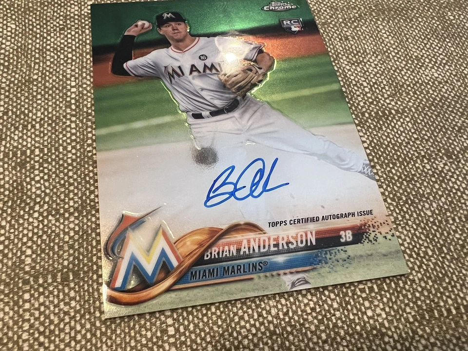2018 Topps Chrome Brian Anderson RC Auto #RA-BA Miami Marlins Florida - Image 3 of 4