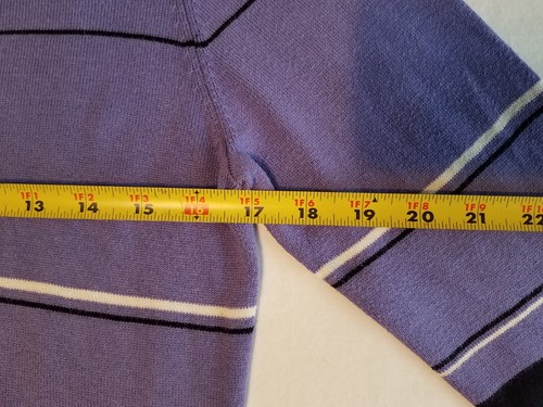 Casual Corner Annex Purple Striped Long Sleeve Button Up Cardigan Sweater Size S - Picture 5 of 8