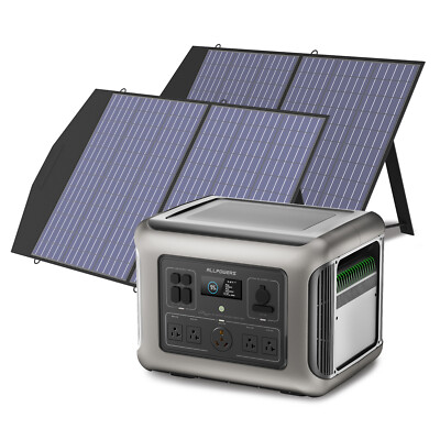 ALLPOWERS 2500W 2016wh LiFePO4 Solar Generator with 2X 100W Solar Panel Off-grid
