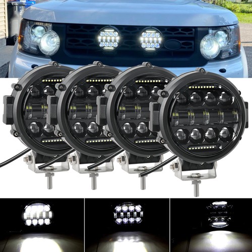 Phare LED 4.5" Avec œil D'ange Bleu - 72W, IP68, 12-36V, Pour Camion, 4x4, Tracteur, Feu Auxiliaire