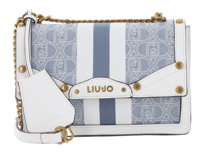 LIU JO Adonide Crossbody M Umhängetasche Tasche Blue Denim hellblau weiß Neu