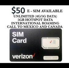 50 VERIZON ESIM PHYSICAL SIM ACTIVATION 50 MONTH UNLIMITED