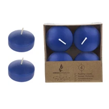 Mega Candles - Unscented 2" Floating Disc Candles - Dark Blue, Set of 12