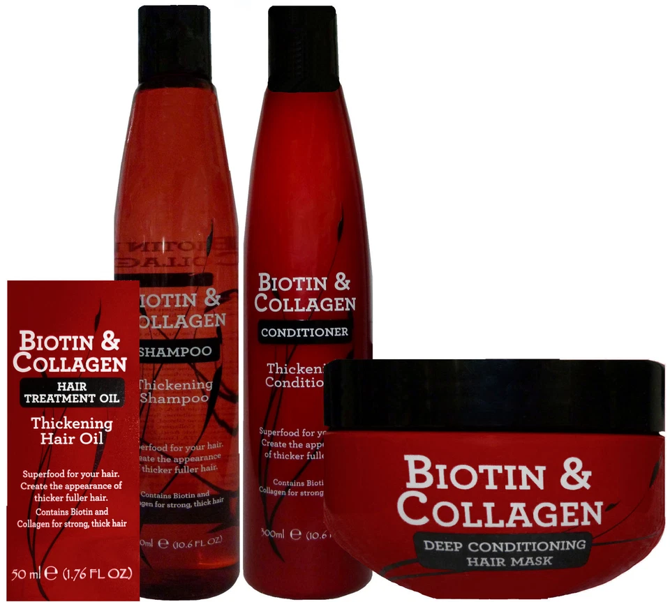 Biotin & Collagen Thickening Superfood Hair Products - Shampoo Conditioner Mask