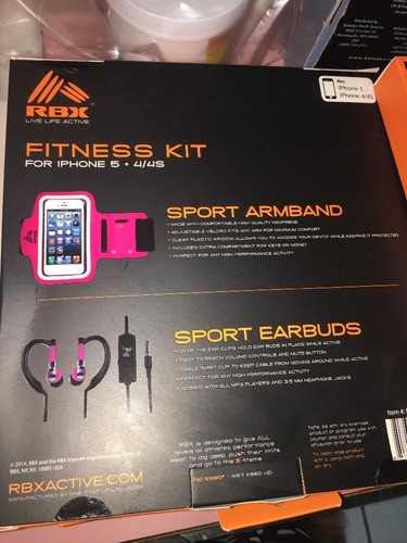 RBx Fitness Kit For iPhone 5, 4/4s NWT Headphones - 第 2/2 張圖片