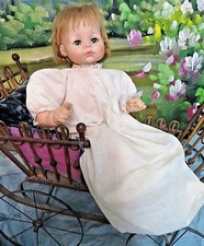 Original ANTIQUE Victorian era BABY Christening GOWN long doll dress COTTON Lace