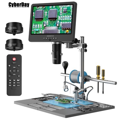 Andonstar AD249S-M-Plus Trinocular HDMI Digital Microscope 10'' Screen + Base
