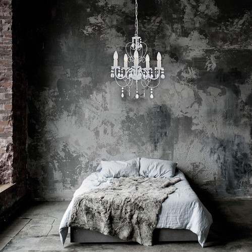 Lampadario A Sospensione Lampada Da Soggiorno Cristalli D 44 Cm - Foto 7 di 8