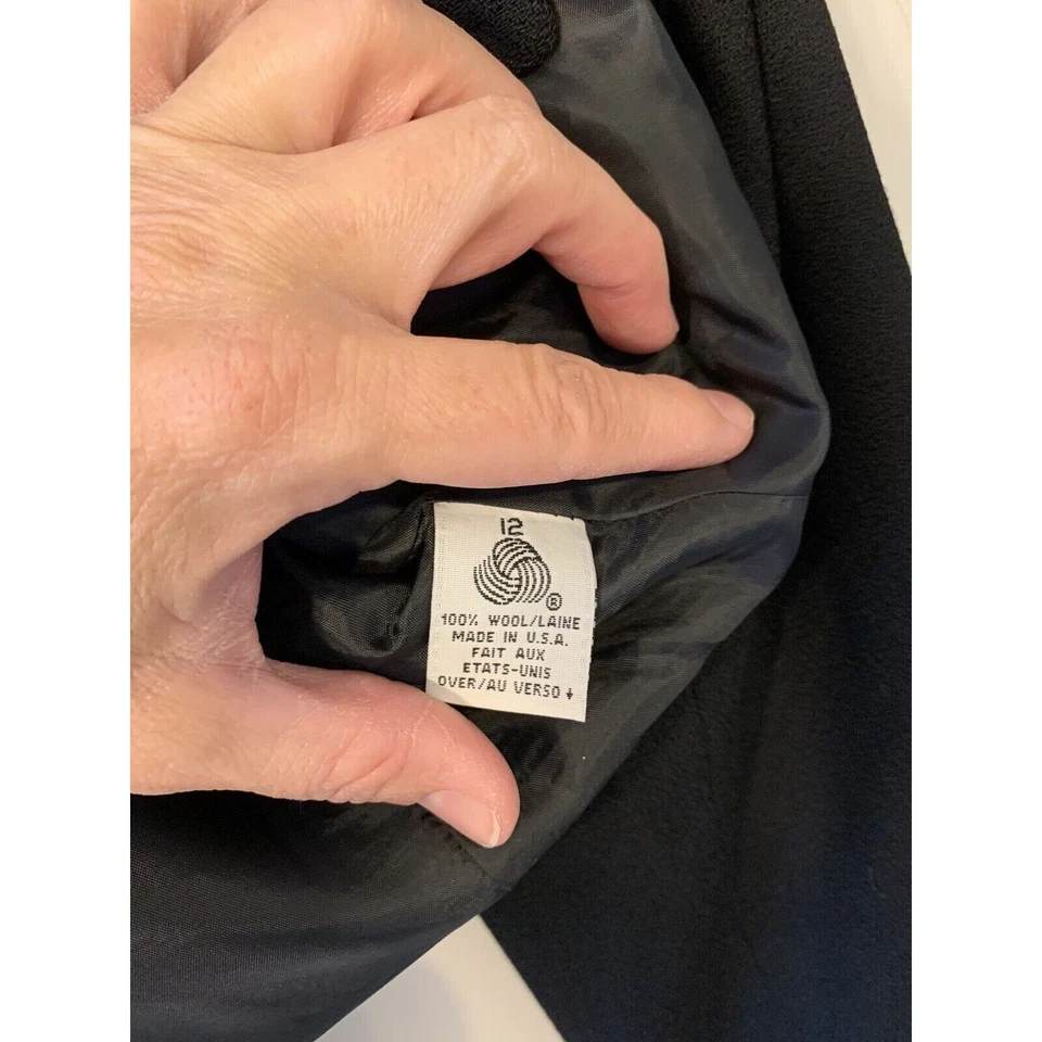 VTG Herbert Grossman Blazer Womens 12 RUNS SMALL (10) Wool Cropped Mod Retro - Image 4 of 4