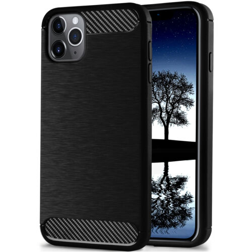 Case for Apple IPHONE 11 Pro Cover Thin Protective Case Carbon Aluminium Design - Afbeelding 1 van 8