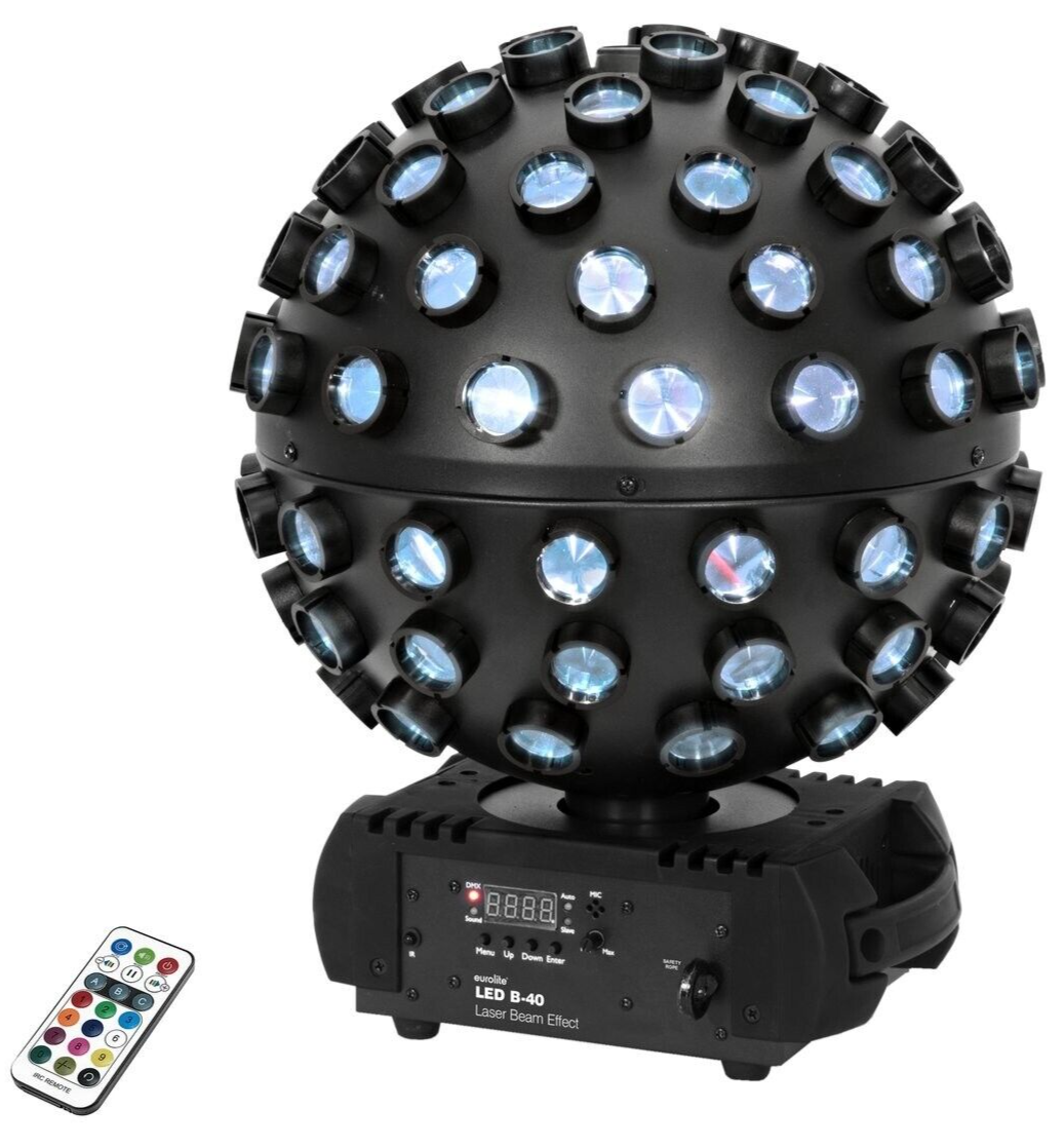 EFFETTO LUCE LED attivazione musicale RGBW discoteca feste palla no specchi luci