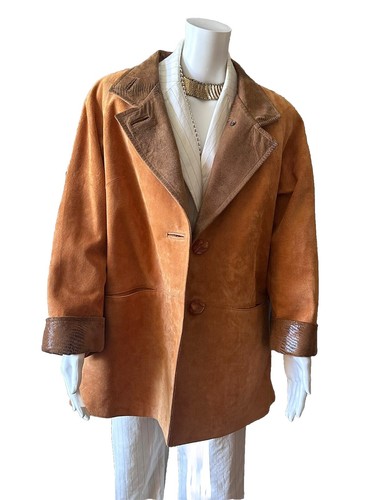 Vintage Golden Bear Brown Suede Leather Shirt Jacket Size L | eBay