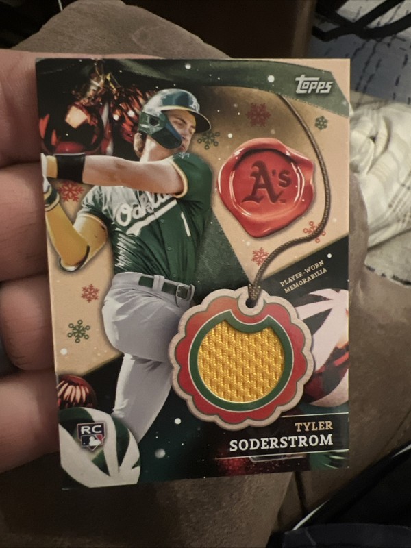 Tyler Soderstrom RC-TS Oakland Athletics 2024 Topps Holiday Baseball Patch