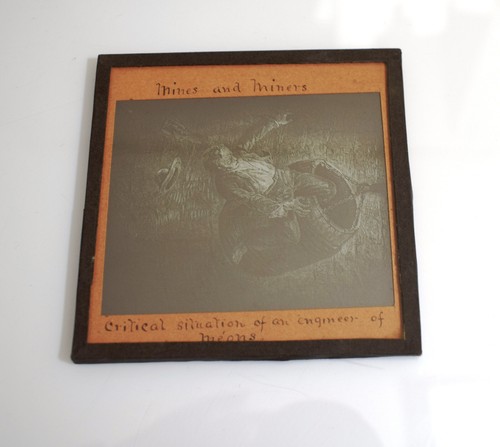 COAL MINING : ACCIDENT AT MEONS MINE C1875 VICTORIAN Magic Lantern Slide MINERS - Picture 5 of 5