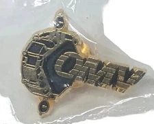 PIN lapel TRW Orbital Maneuvering Vehicle OMV brass NASA '80s aerospace employee