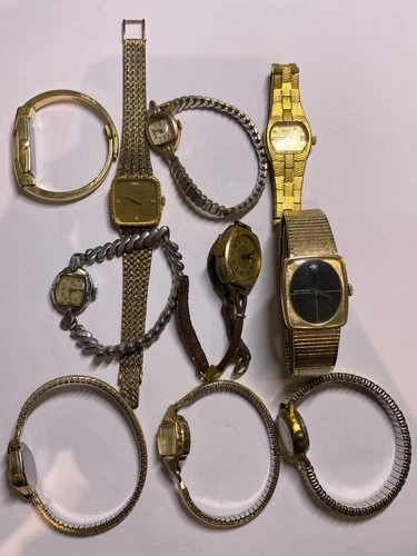 Lot of 10 Vintage Wind-Up Womens Wristwatches, Pre-Owned Untested (36-#67)