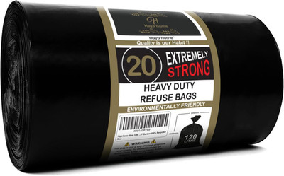 Haya Home 60 Μm 120L 20 extrem starke robuste schwarze Müllbeutel Müllbeutel Re