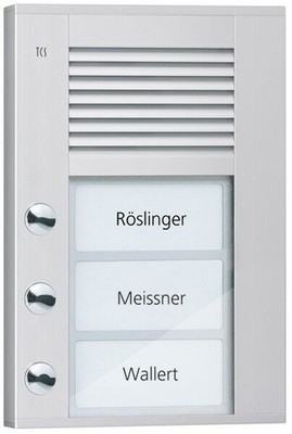 TCS Außenstation PDS03-EN/04 mit 3 Klingeltasten, eloxiert natur