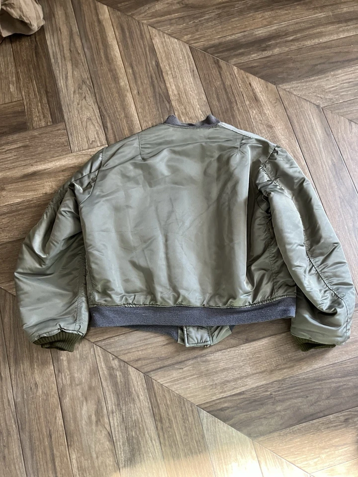 Vintage 50s MA1 Flight Jacket Repro Brents Sportswear Medium USAF - Image 2 of 4