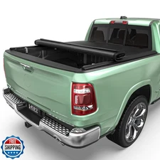 LEDKINGDOMUS Soft Roll Up Truck Bed Tonneau Cover Fits for Dodge Ram 1500 Cla
