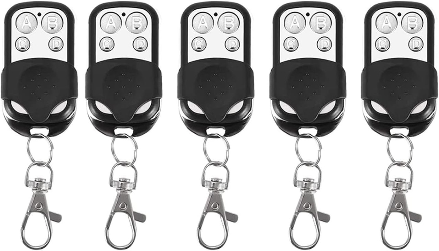 5X Tel Garage Set Di 5 Telecomandi per Porta Garage Allarme 433 Mhz Argento