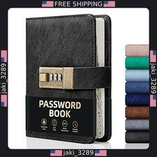 WEMATE Locked Password Book - 600 Spaces, Alphabetical Tabs, Black 4.33"x6.18"