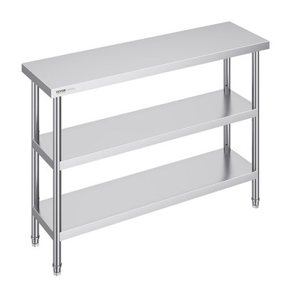 VEVOR Stainless Steel Food Prep Table Commercial Kitchen Work Table 14''x48''