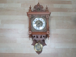 Elegant Selva Wooden Wall Clock with Pendulum and 3 Chime Bars Approx 71cm H VV7015