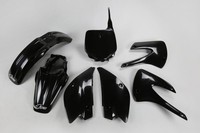 Kunststoff Verkleidung Kit Kawasaki KX 85 2001 - 2013 Ufo Plast Schwarz