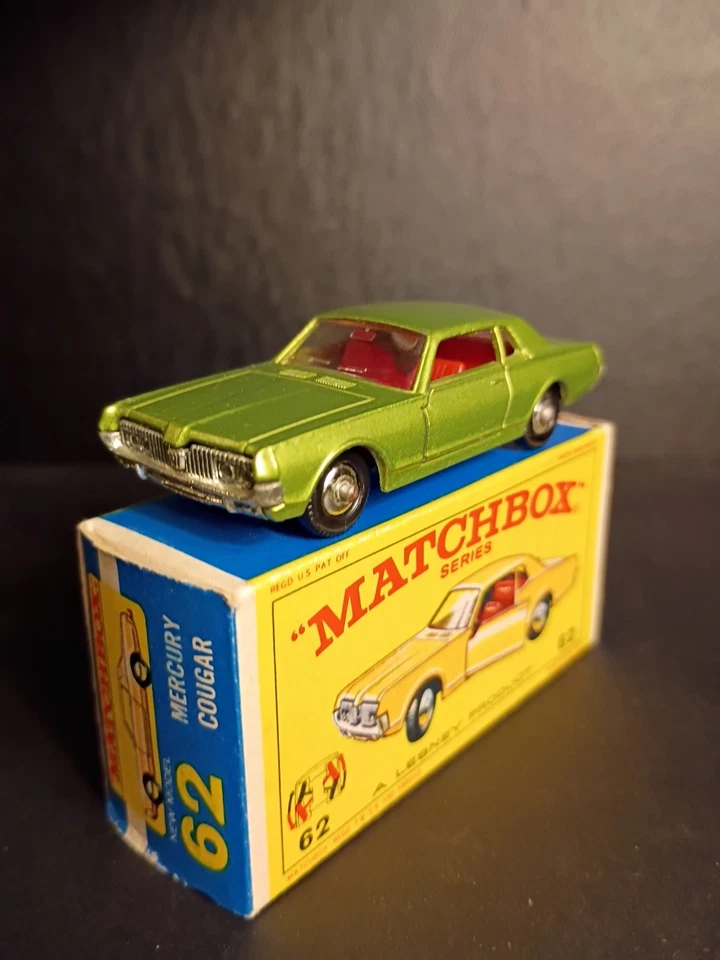 Caja de cerillas #62C Mercury Cougar 1968 en muy buen estado/como nueva en caja original E4 nítida Foto 4 de 4