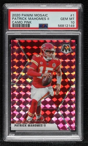 2020 Panini Mosaic Pink Camo Mosaic Prizm Patrick Mahomes II #1 PSA 10 GEM MT