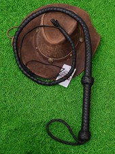Genuine Cowhide Bullwhip 4 Feet Long Handmade Black whip 12 Plaits Bull Whips