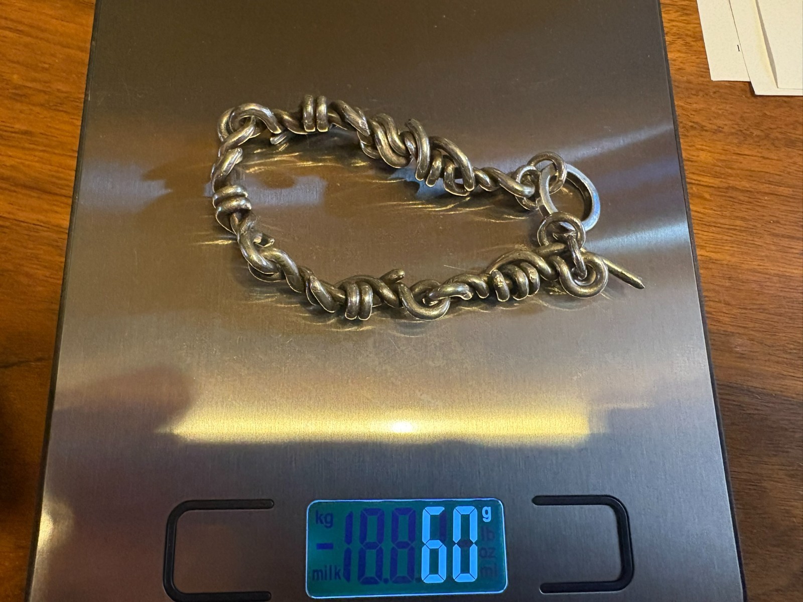 Sterling Silver  Solid Barb Wire Bracelet for Men… - image 6