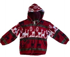 100 Wool Alpaca Llama Zip Hooded Sweater Tejidos Aly Marka Size 6 Child