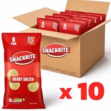 10 x Snackrite Ready Salted Crisps 6 Pack 25g (60 Bags) Bulk Box Snacks