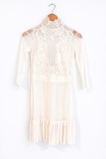 Free People HAH Hot As Hell Bow Reversible Dress Ivory Sheer Lace XS