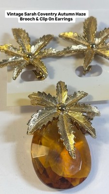 Vintage Sarah Coventry Autumn Haze Brooch Set 