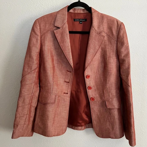 VALENTINO Blazer Sandra Angelozzi rosso colletto monopetto tasche manica lunga tg 38