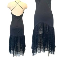 Vintage Frederick s of Hollywood Slinky Black Mermaid Evening Glam Party Dress