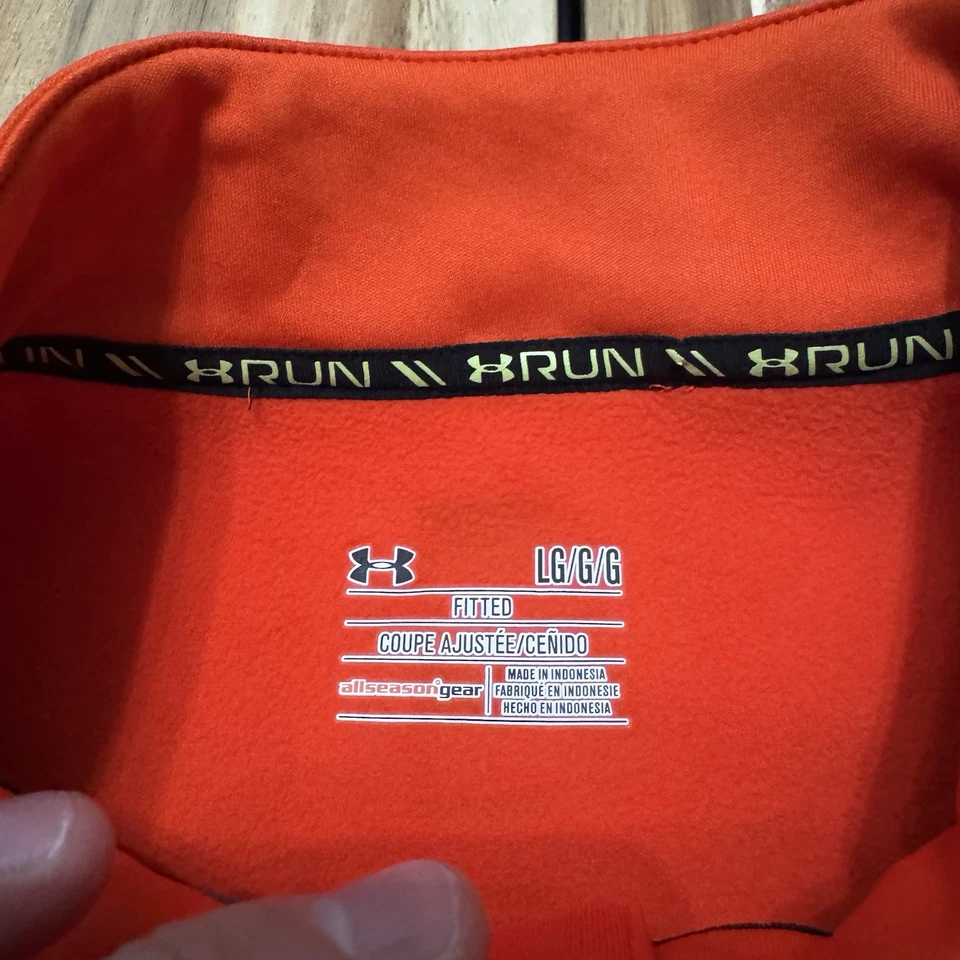 Chaleco Under Armour Para Hombres L Naranja Correr Vellón Cremallera Completa Neón Exterior Reflectante Foto 2 de 4