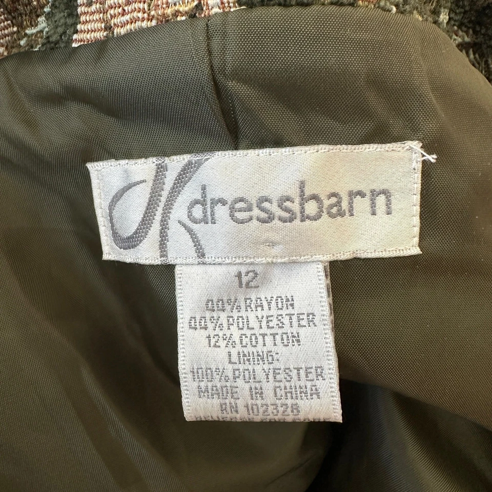 Blazer de vestir vintage de granero tapiz verde tostado chaqueta floral para mujer talla 12 Foto 4 de 4