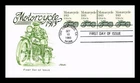 Dr Jim Stamps Motorcycle 1913 Coil Strip First Day Cover Artmaster Cachet