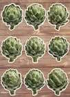 Artichoke Die Cut Vinyl Stickers Set Scrapbooking Laptop Waterbottle