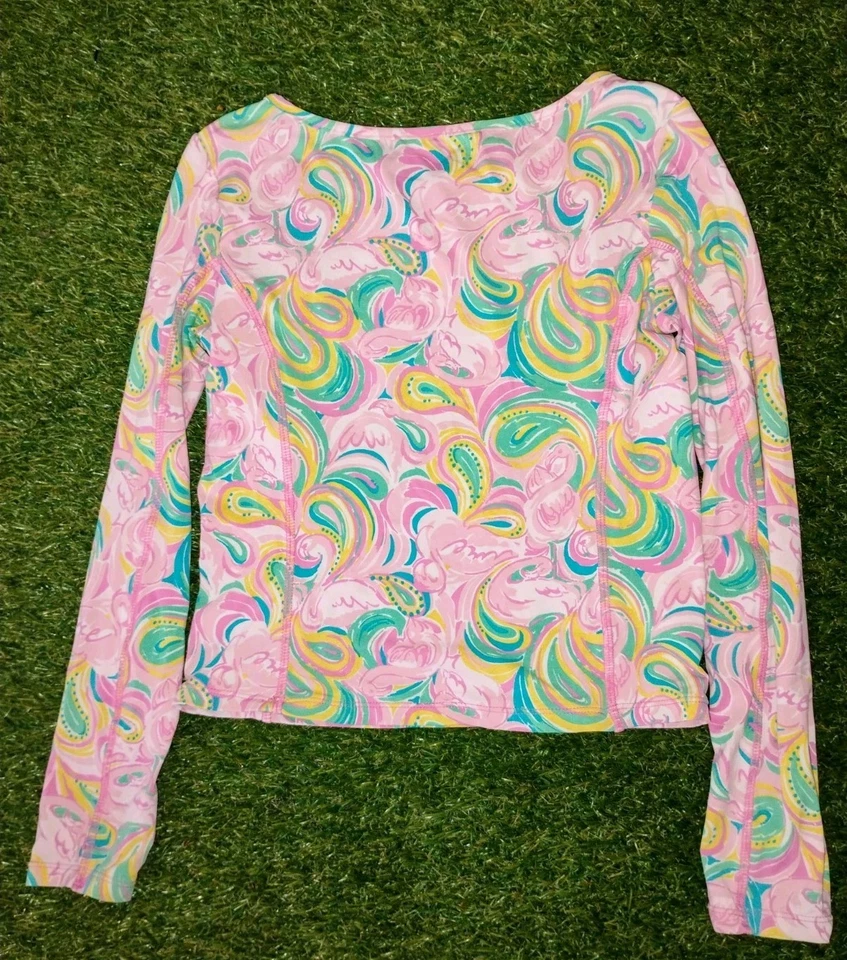 Camisa de natación de manga larga Lilly Pulitzer Youth 4-5YRS anti erupciones Top cachemira flamenco Foto 2 de 4
